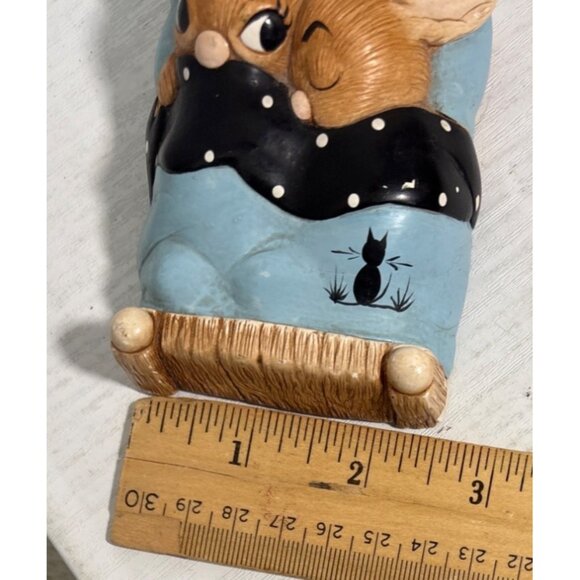 Pendelfin Rabbits Figurine Twins Bunnies in Bed Cat Blanket Stonecraft England - Picture 12 of 15
